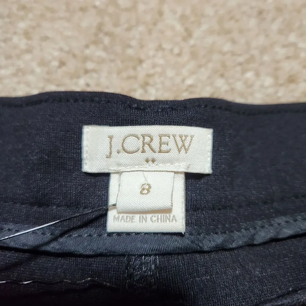 J. Crew Pants Women 8 Low Rise Black Slim Straight Stretch